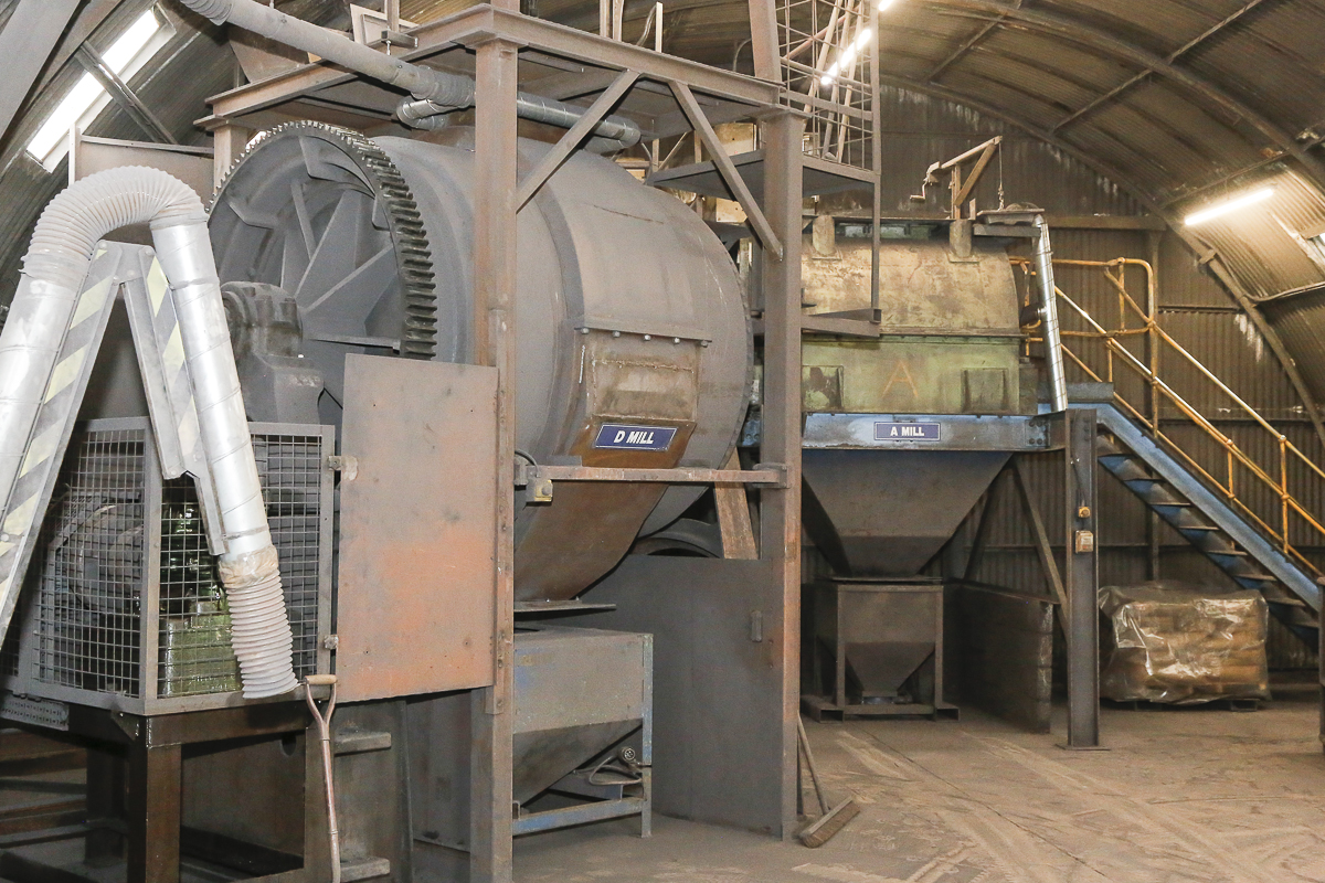 Processing machinery at the Pilamec processing plant.